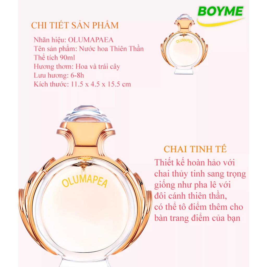 Nước hoa nữ cao cấp chính hãng thơm lâu Olumapea hương thơm ngọt ngào khó cưỡng, để lại ấn tượng khó phai, thể tích 90ml