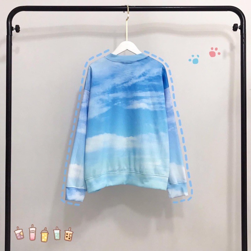 Áo Cardigan Loang 3D Đám Mây Ảnh Thật