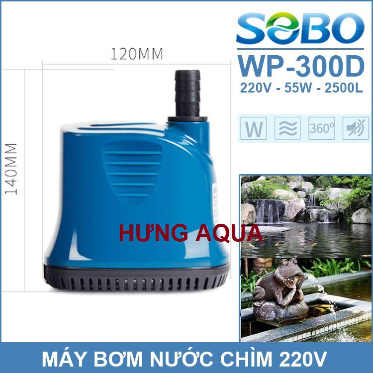 Máy Hút Đáy Bể Cá Bơm Nước Vòi Non Bộ SoBo 300D, 200D, 100D  Đầu Ra 13mm và 16mm:
