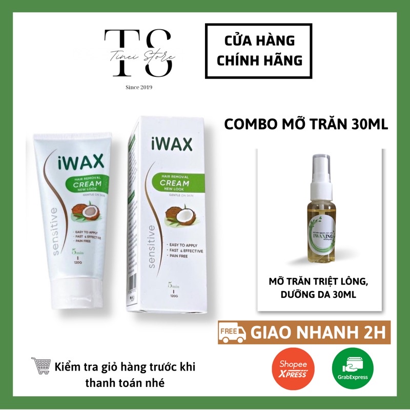 Kem Tẩy Lông Iwax Hương Trà Xanh và Bơ Dạng Gel 100ml
