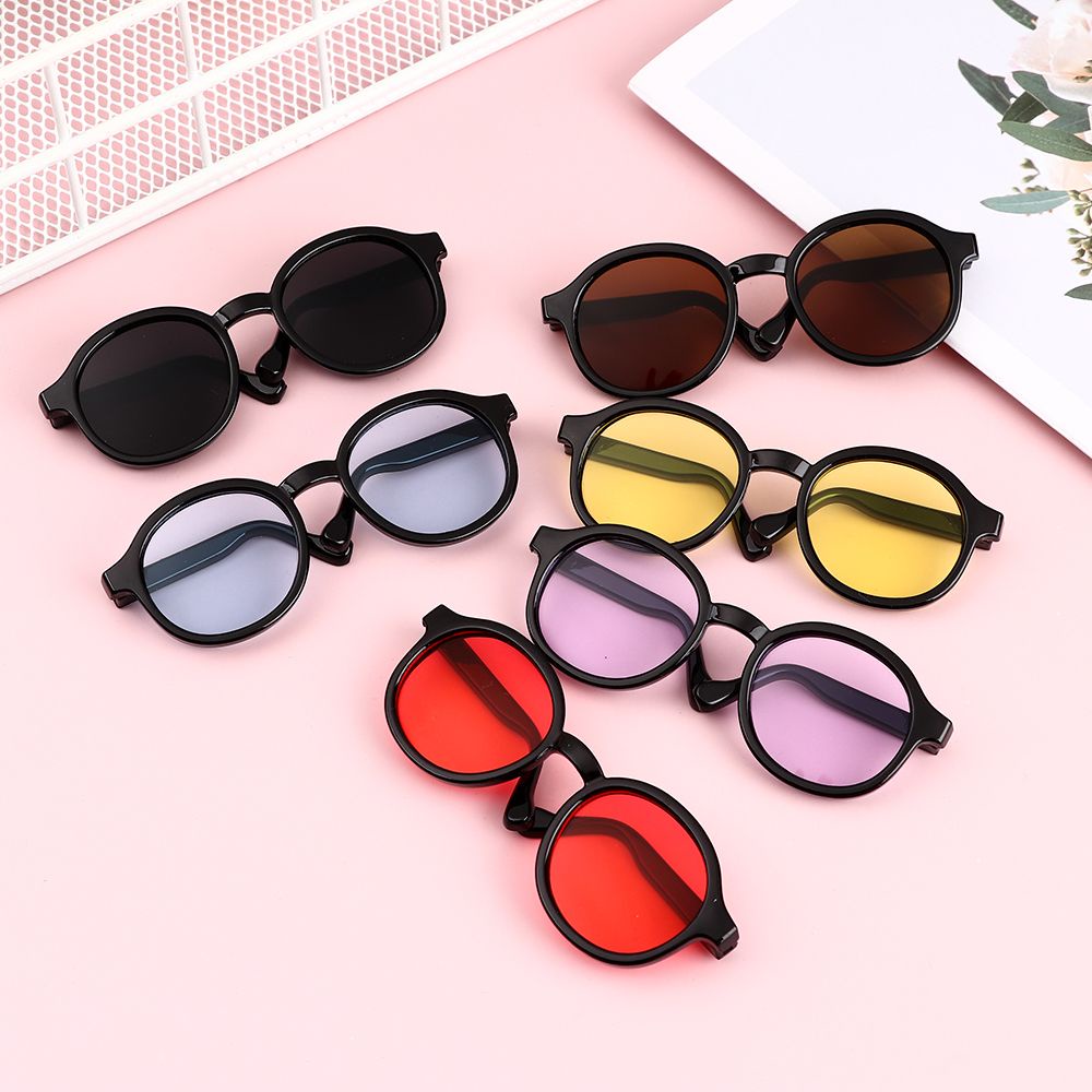 Mắt kính gọng tròn nhiều màu tùy chọn thời trang cho búp bê nhồi bông Blythe