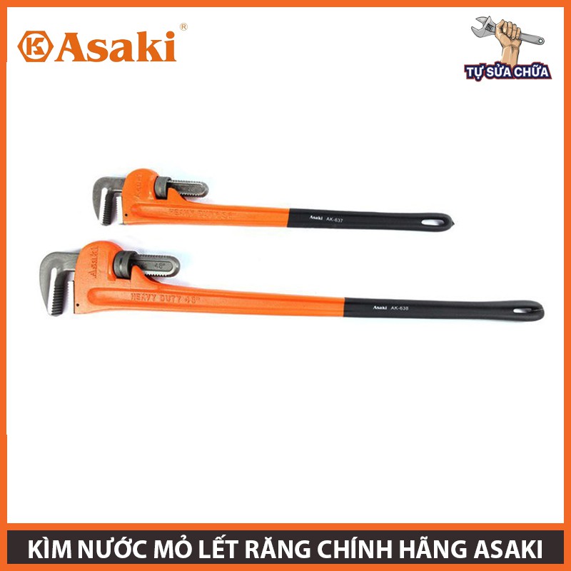 Kìm nước mỏ lết răng chính hãng Asaki 18inch AK-0635 chuyên dụng sửa ống nước, mỏ lết răng, kìm nước