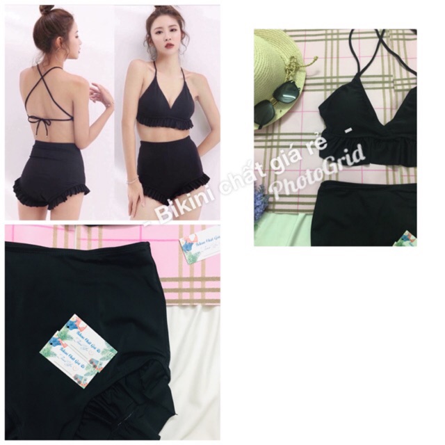 Đồ bơi nữ bikini 2 mảnh dây chéo quần cạp cao bèo cá đi biển đi bơi đi tắm dể thương - MM2 | BigBuy360 - bigbuy360.vn