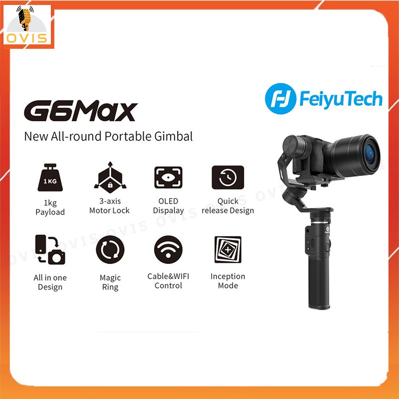 Feiyu Tech G6Max - Tay Cầm Chống RungCho Máy Ảnh Cỡ Nhỏ, Gopro, Smartphone Gimbal Camera | BigBuy360 - bigbuy360.vn
