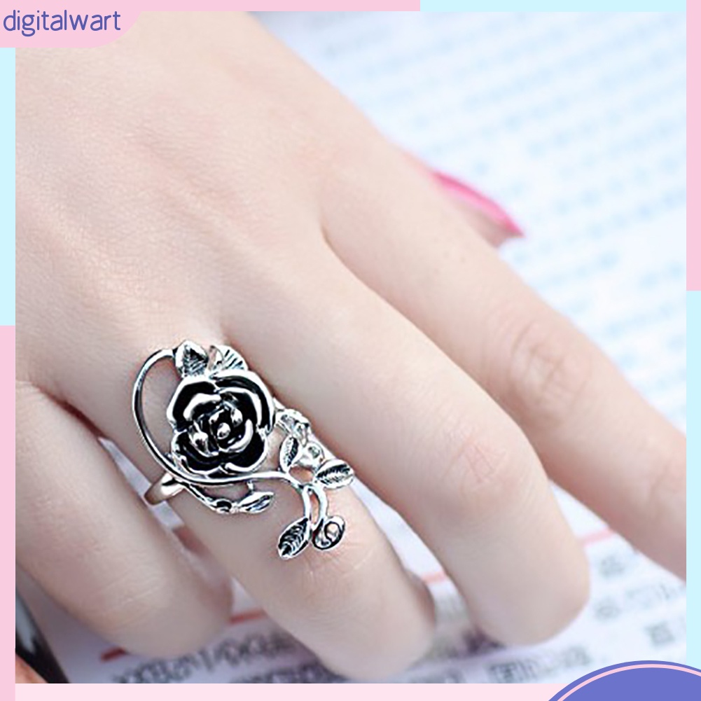 Nhẫn hợp kim mặt hình hoa hồng thời trang cho nữ