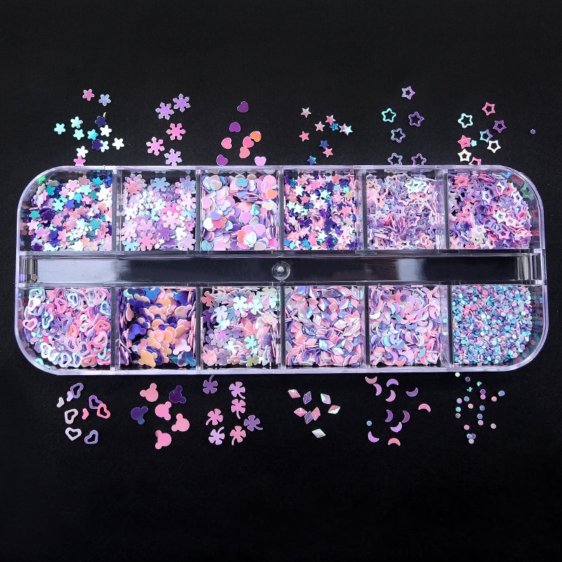 Kim Tuyến Lấp Lánh Mềm Nhiều Phong Cách Dùng Trang Trí Móng Tay DIY