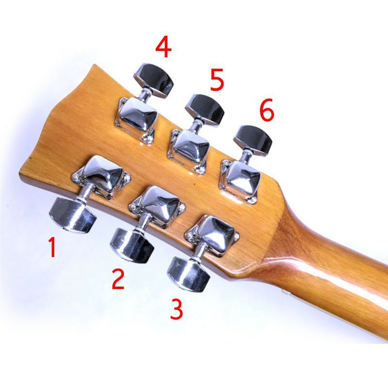Bộ 6 Khóa Đàn Guitar Acoustic Cao Cấp Chống Rỉ (đầy đủ ốc vít)
