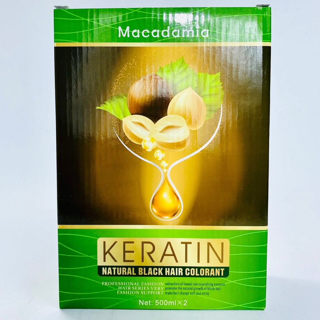 Nhuộm đen, Nhuộm nâu MACADAMIA KERATIN 500MLX2 Không dính da đầu, Phủ bạc tóc nhanh và tiết kiệm TN04 | BigBuy360 - bigbuy360.vn