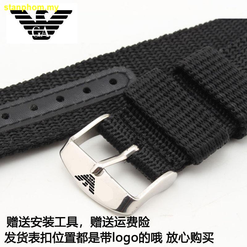 Phù Hợp Dây Đeo Thay Thế Chất Liệu Canvas Màu Xanh Quân Đội 18 20 22mm Cho Đồng Hồ Armani