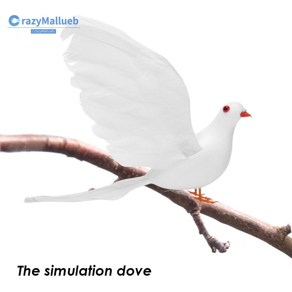 Crazymallueb❤Simulation Foam White Pigeon Fake Artificial Bird Wedding Home Ornament❤New