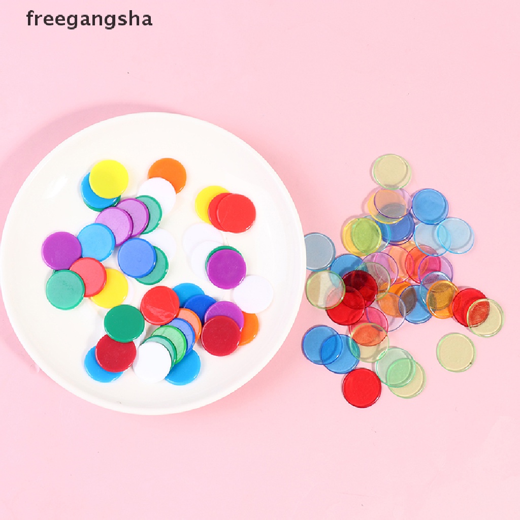 Set 100 thẻ nhựa đếm nhiều màu sắc trong suốt FDH