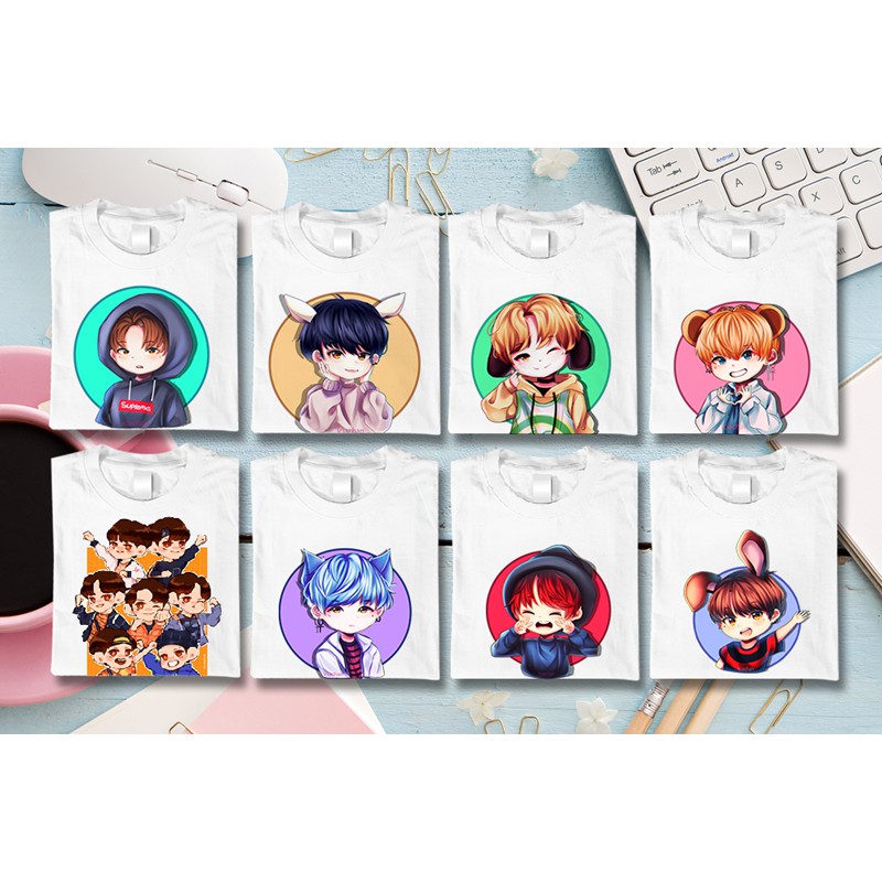 áo thun nam nữ HÀN QUỐC in hình Jimin BTS áo Ji Min chibi sticker cute lovely