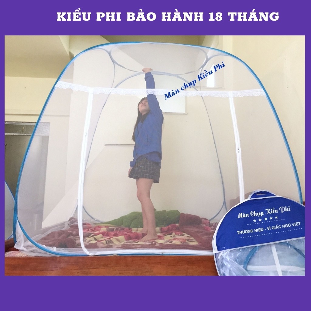Mùng chụp tự bung người lớn Kiều Phi - Màn tự bung 1m2 1m6 1m8 2m2 đỉnh rộng cao cấp