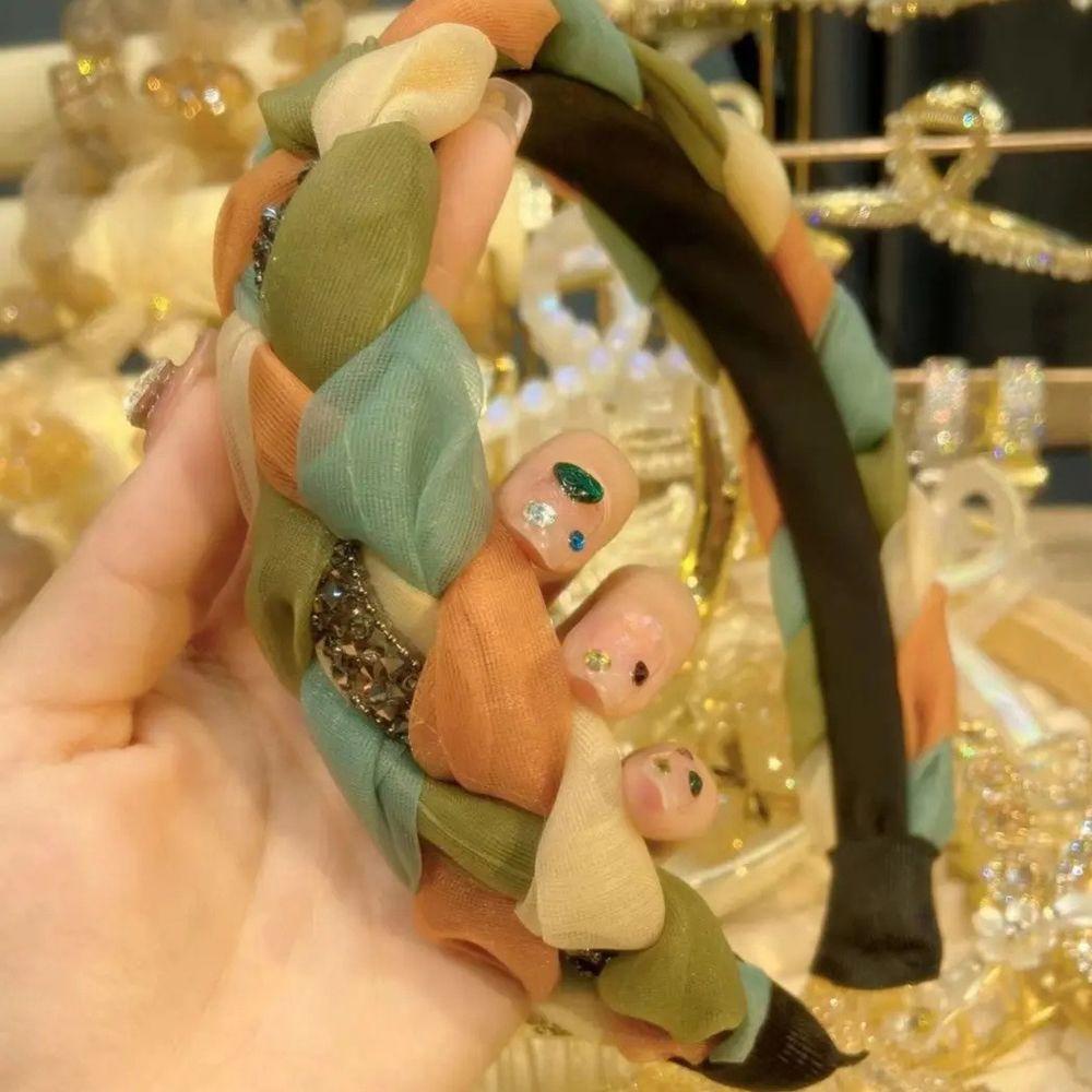 Băng Đô Bện Organza 15H Sang Trọng Ngọt Ngào Thời Trang Mùa Hè Rửa Mặt