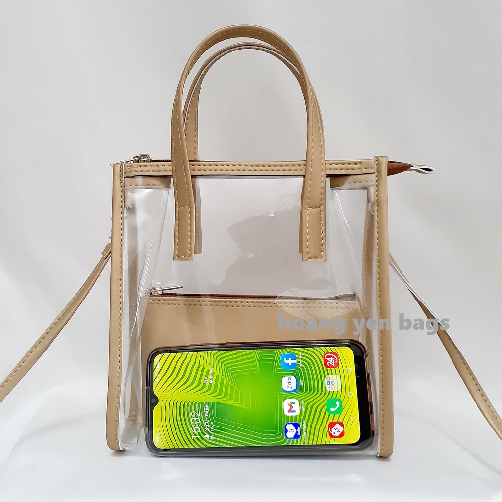 Túi xách tay trong suốt 2in1