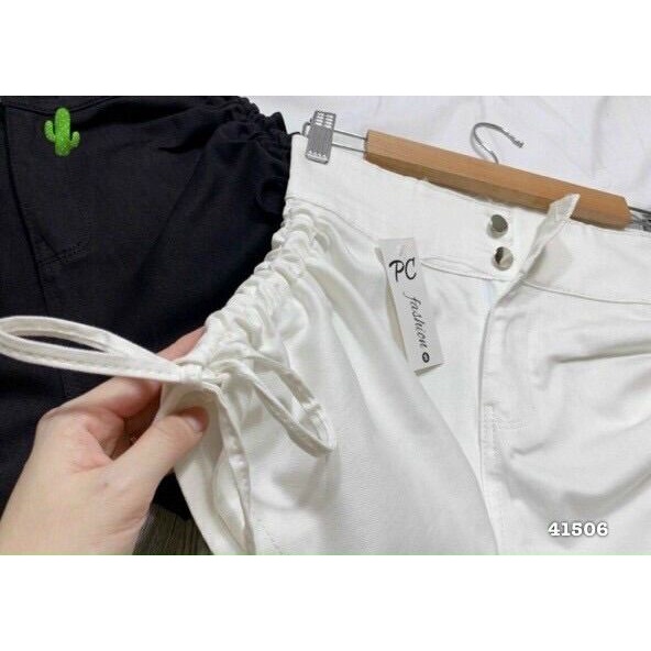 QUẦN SORT KAKI JEAN NỮ RÚT DÂY HÓT . Chất co giãn mềm mịn 40-55kg