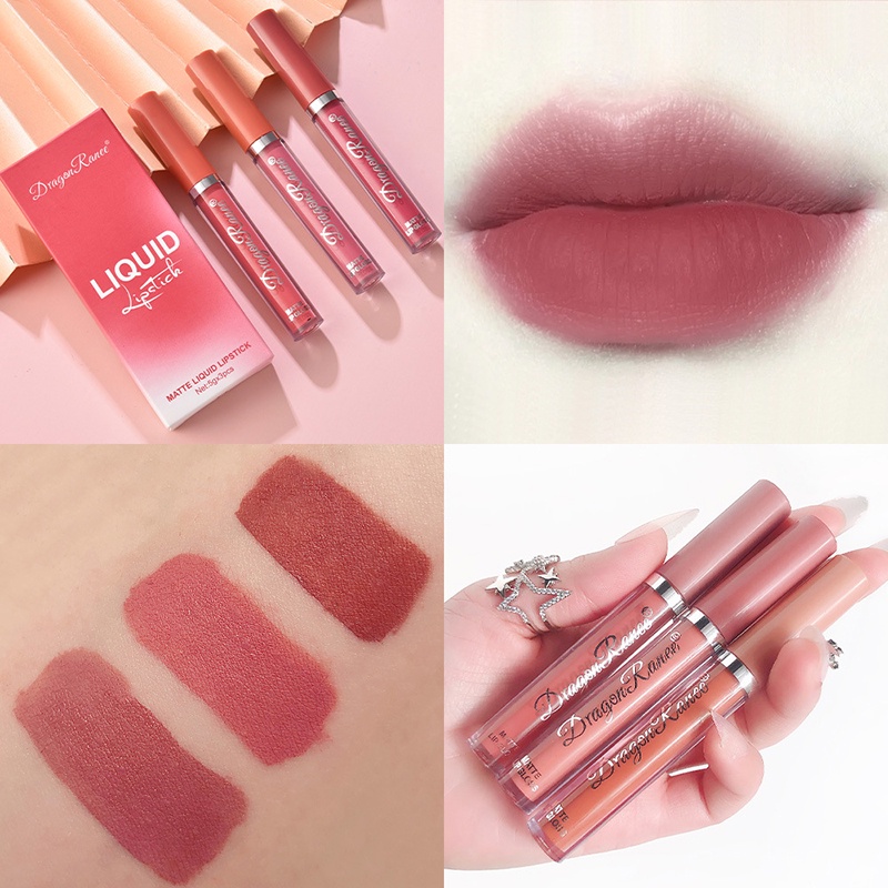 [Hàng mới về] Set 3 thỏi son sáp tông nhung lì trái cây chống nước lâu trôi chất lượng cao