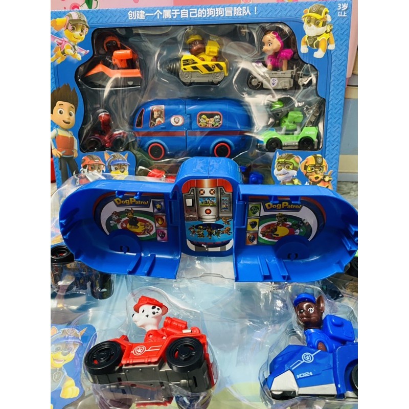 Đồ chơi xe buýt chó cứu hộ, 6 xe chó và rider