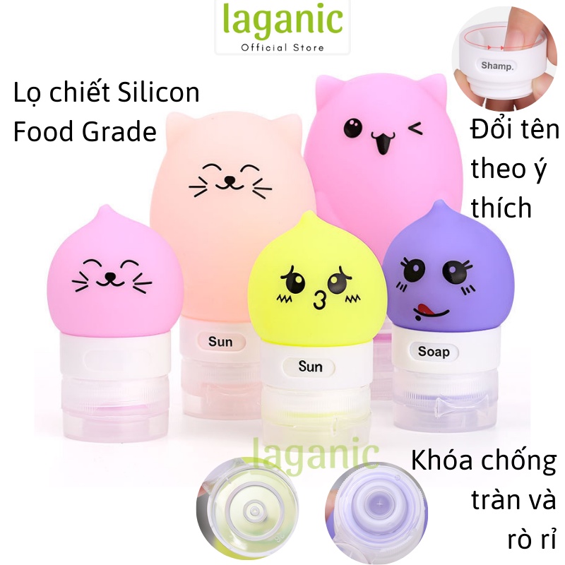 Lọ chiết mỹ phẩm du lịch Silicon Mèo Dễ Thương 37ml, 89ml