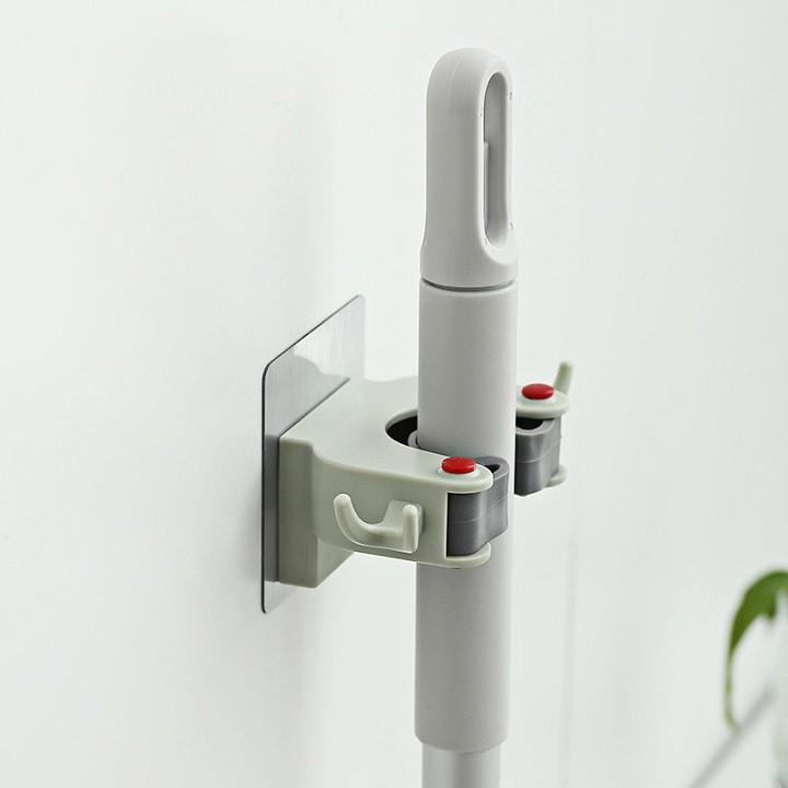 Móc kẹp treo cây lau nhà, chổi đa năng dán tường - Treo cây lau nhà, chổi, dụng cụ nhà bếp, nhà tắm (Màu ngẫu nhiên)