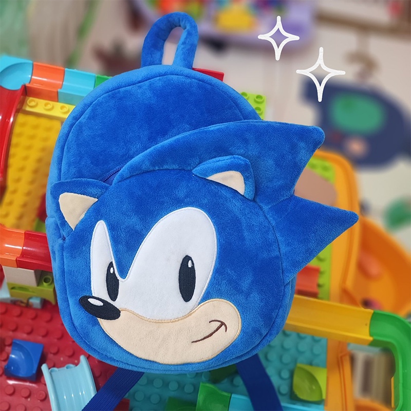 2022 New Sonic Plush Bag For Baby Todder Sonic Hedgehog Backpack Kid Gift
