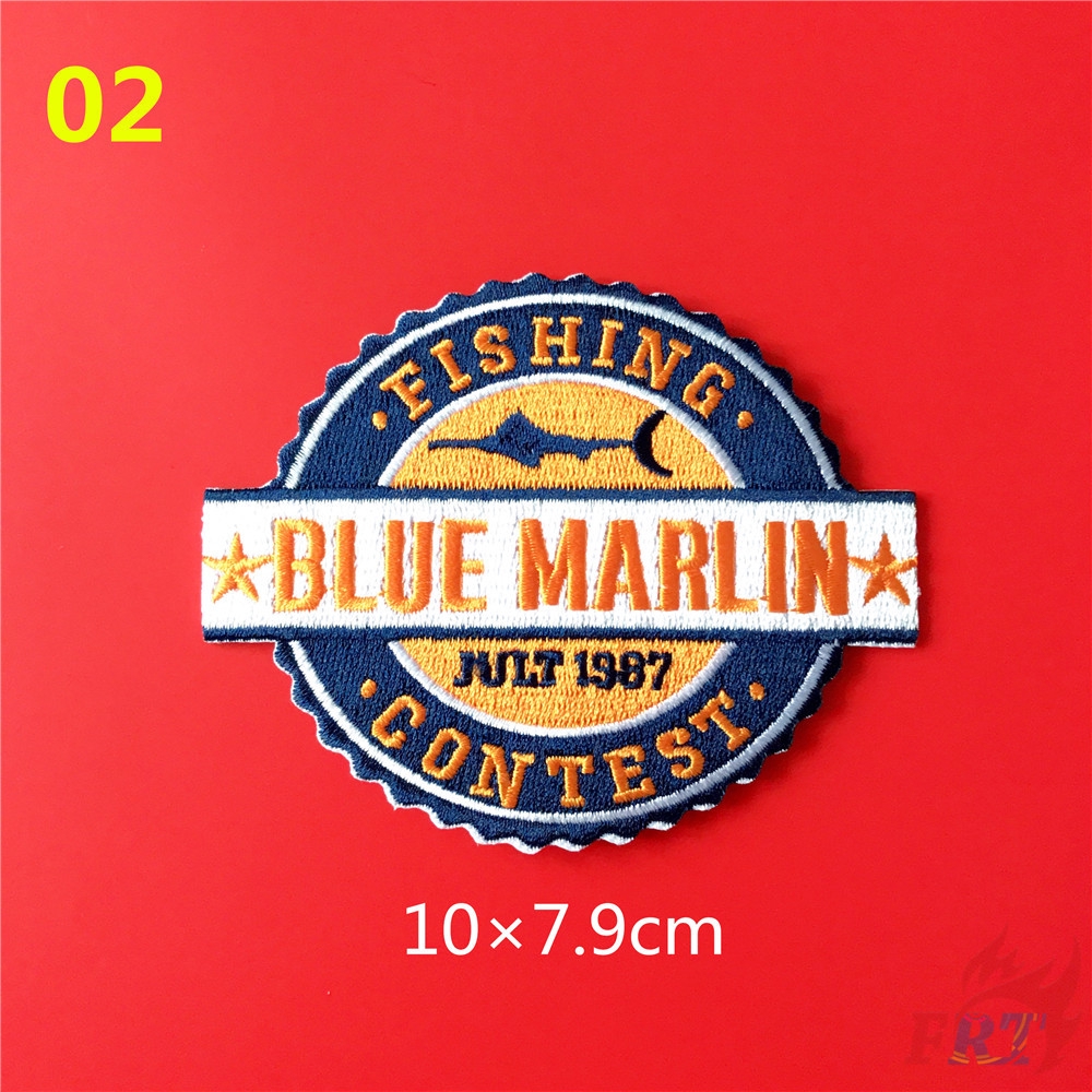 Miếng dán ủi thêu họa tiết Blue Marlin dùng trong may vá DIY