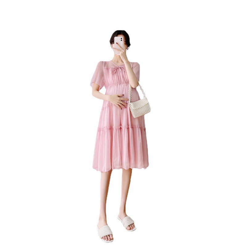 Đầm bầu dáng xòe bồng bềnh,váy bầu chất liệu voan lót lụa cao cấp thoáng mát, nhẹ tênh Tkutrang