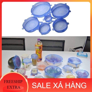 Bộ 6 nắp silicon bọc tô chén bảo quản thức ăn