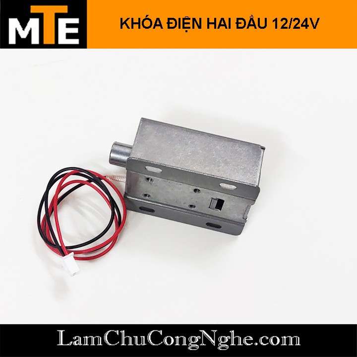 Khóa điện 2 đầu chốt tròn 12-24V