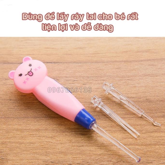 Que Lấy Ráy Tai Hình Thú Có Đèn Led Làm Sạch Tai Tiện Lợi