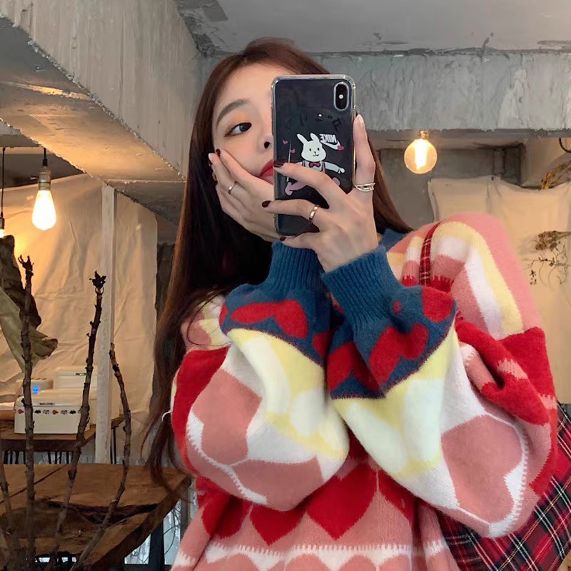 Áo Len đỏ Cổ Tròn Tết Noel Giáng Sinh Hàn Quốc Dáng Rộng Ulzzang Chất Đẹp Dày Dặn | BigBuy360 - bigbuy360.vn