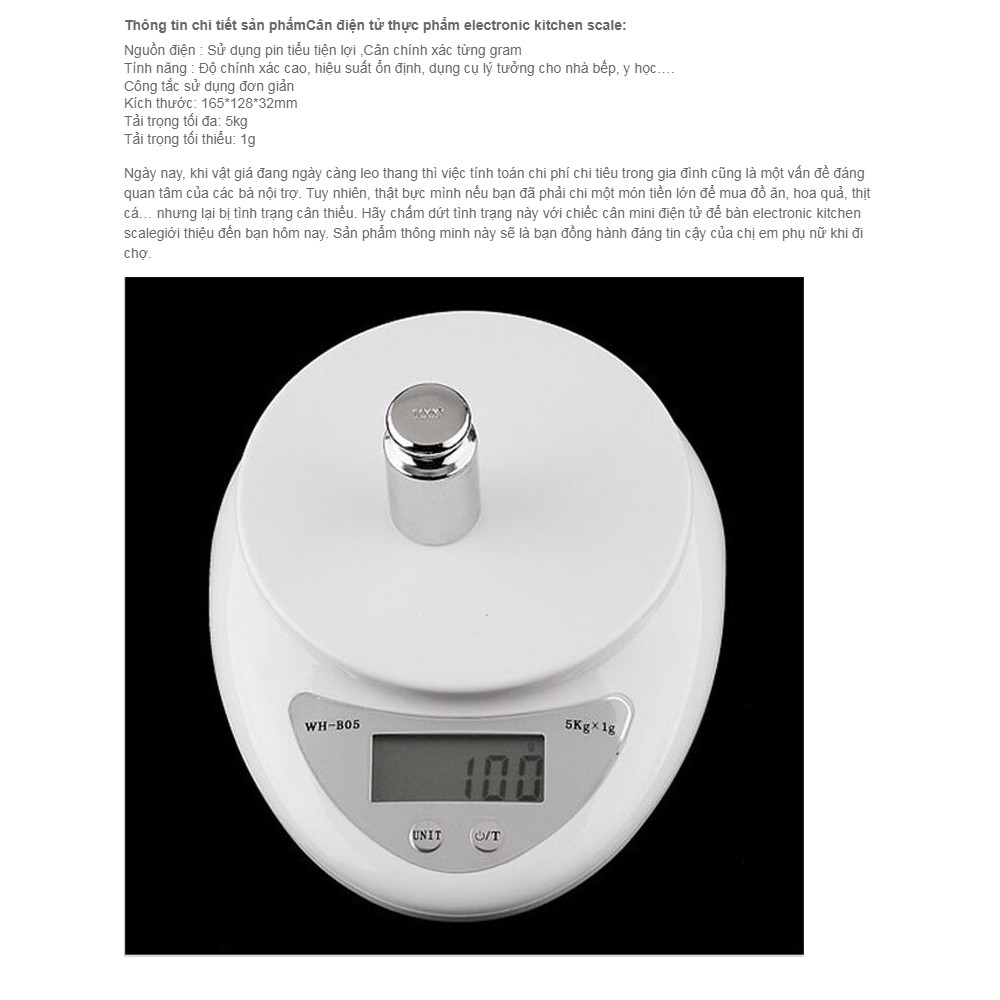 Cân Tiểu Ly Nhà Bếp Điện Tử 5kg Mini Electronic Kitchen Scale, Cân Thực Phẩm, Gia Vị, Làm Bánh...