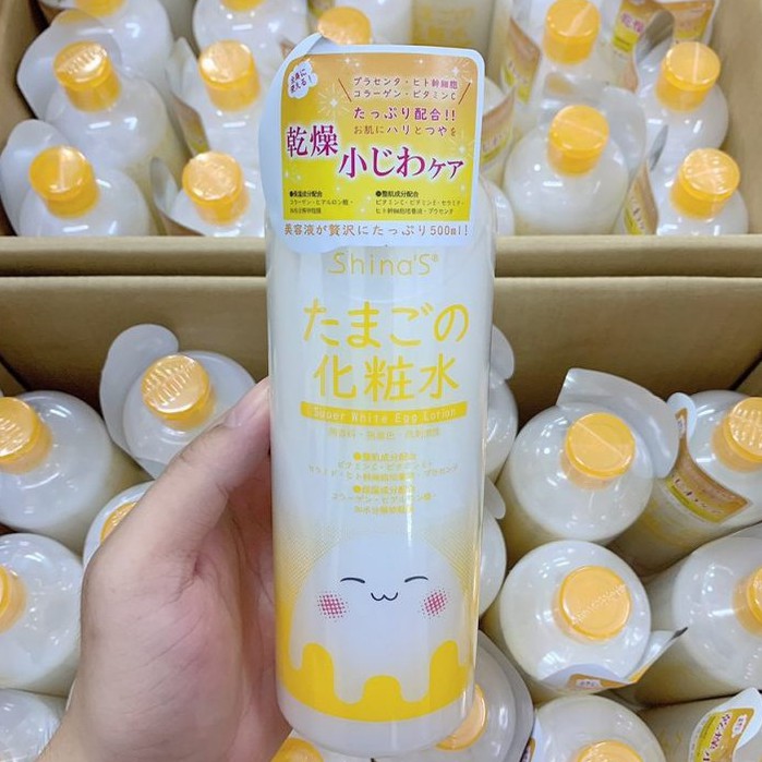 Lotion dưỡng ẩm sáng da Shina's Super White Egg 500ml Nhật Bản