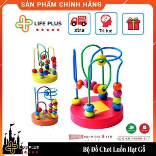 Bộ Đồ Chơi Luồn Hạt Gỗ Tròn Rèn Luyện Kỹ Năng Khéo Léo Kiên Nhẫn Cho Bé