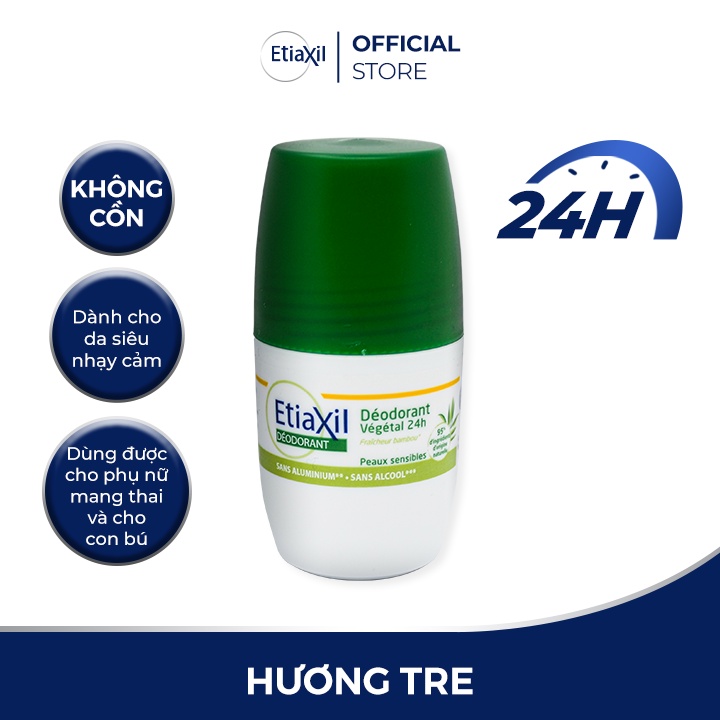 Lăn khử mùi Etiaxil chiết xuất nha đam 24h dịu nhẹ 50ml