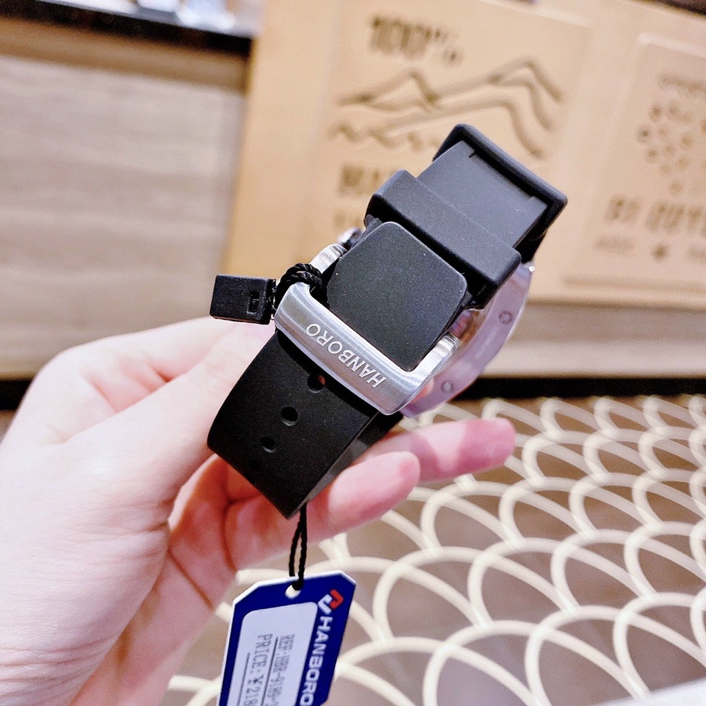 Cặp Đôi - Đồng Hồ Nam Nữ Hanboro Nam Máy Automatic, Nữ Máy Pin , Dây Cao Su , Size 36mm/48mm