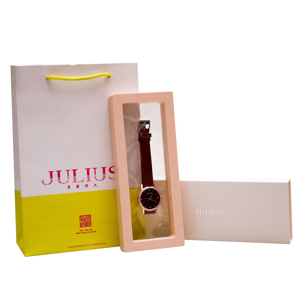 Đồng hồ nữ Julius JA-1219 dây da đỏ | Julius Official