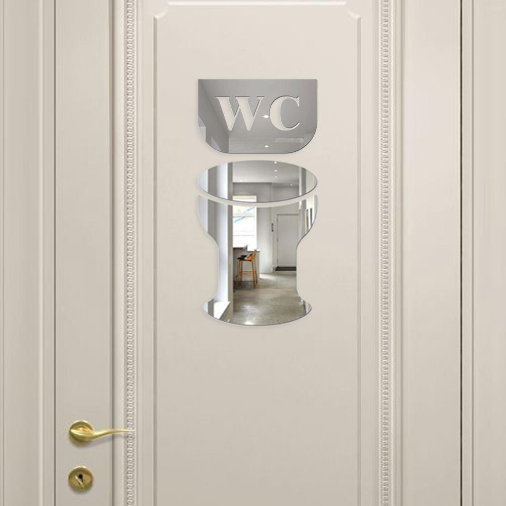 Miếng Dán Trang Trí Cửa Nhà Tắm / Toilet Họa Tiết Chữ Cái Tiếng Anh Sáng Tạo