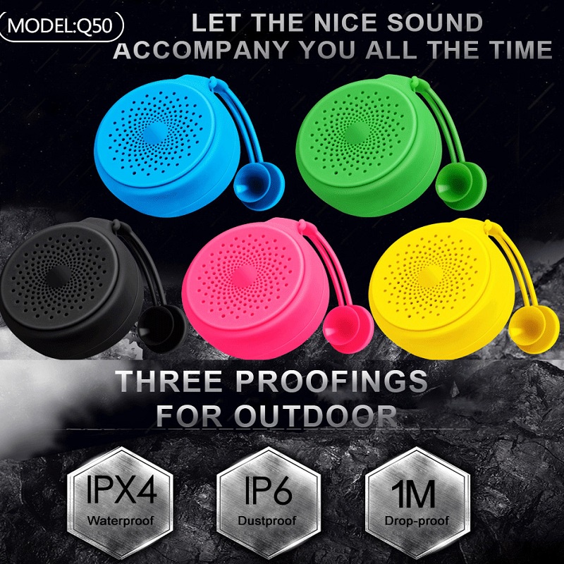 Loa Silicone Mini Không Dây Chống Nước Q50 Cho Nhà Tắm