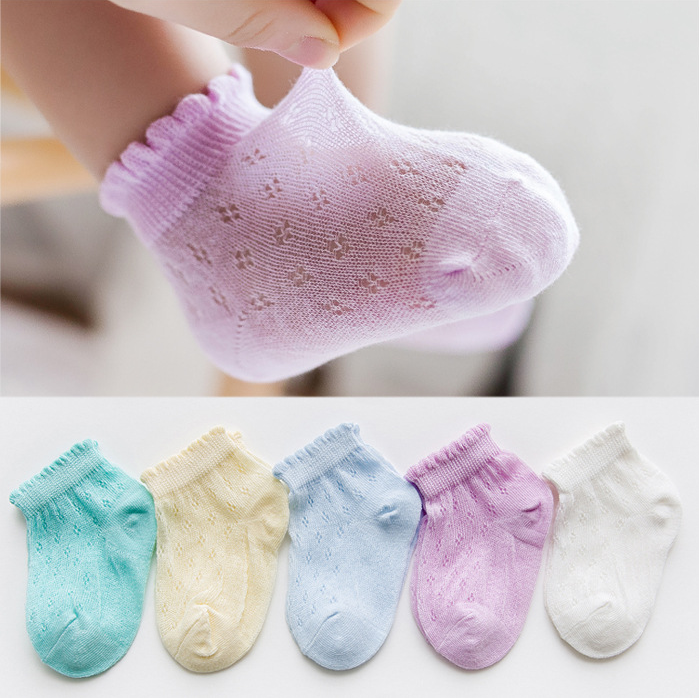 Vớ Cotton Xinh Xắn Ngọt Ngào 5 Màu Tùy Chọn Cho Bé Sơ Sinh