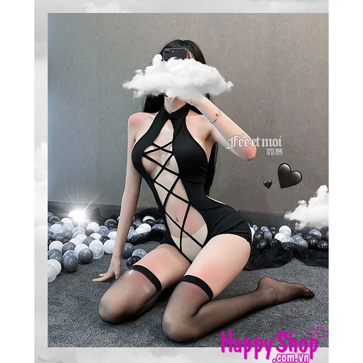 Áo ngủ yếm bodysuit sexy hở lưng táo bạo TK3058