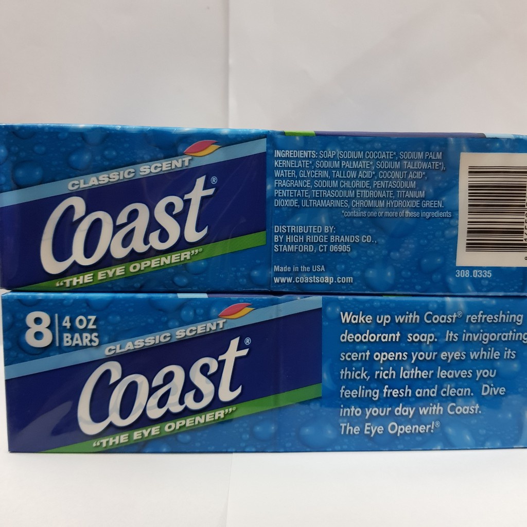 Lốc 8 bánh xà bông Coast 113g Mỹ