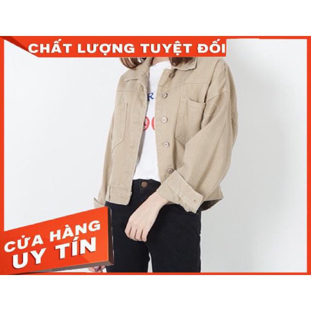 Khoác kaki jacket croptop jeans kaki dày đẹp- hình thật chính chủ | BigBuy360 - bigbuy360.vn