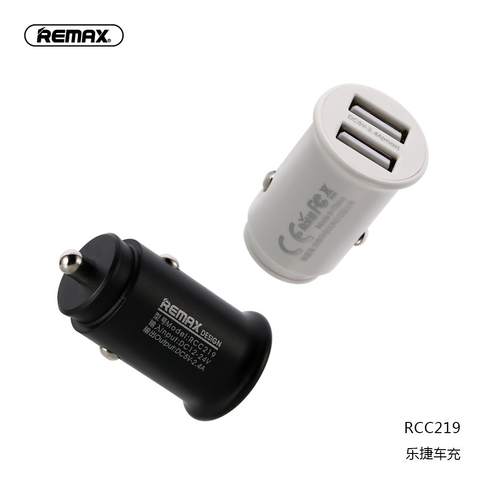 Củ sạc ô tô 2 cổng USB 2.4A REMAX RCC-219 - Hàng Chính Hãng