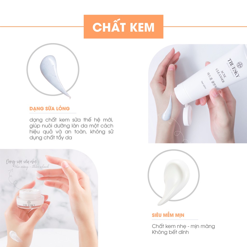 Bộ sản phẩm làm trắng và dưỡng ẩm da mặt Truesky gồm 1 kem dưỡng trắng da mặt 20g + 1 sữa rửa mặt dưỡng ẩm 50g | BigBuy360 - bigbuy360.vn