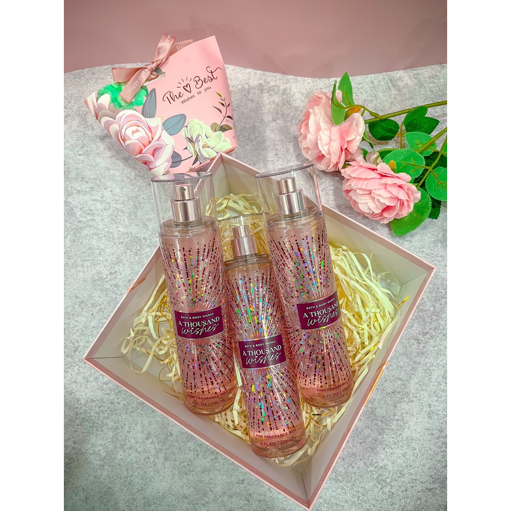 Xịt Toàn Thân Bath And Body Works A Thousand Wishes Khử Mùi Hương Hoa Mẫu Đơn Dành Cho Nữ Chai 236ml