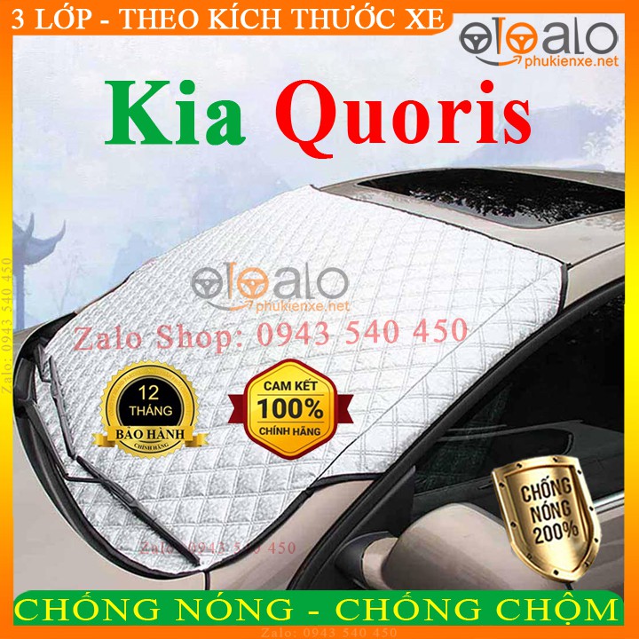 Tấm che nắng kính lái xe Kia Quoris 3 Lớp Cao Cấp - Màu Bạc - OTOALO