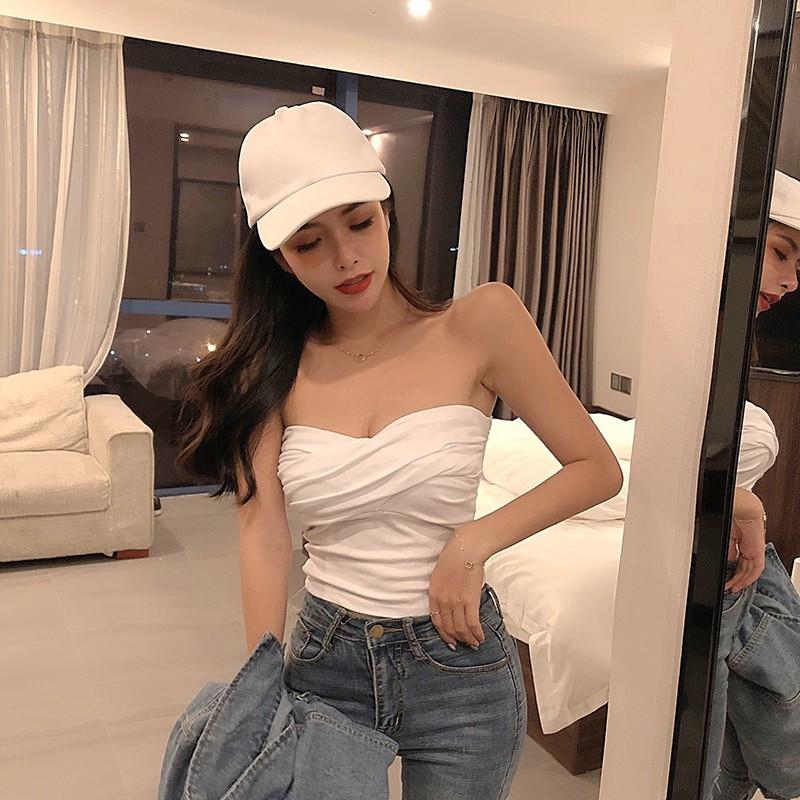 Áo Ống Croptop Trễ Vai Phong Cách Hàn Quốc