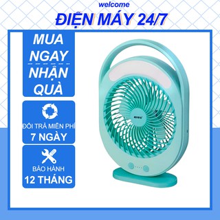 Quạt Sạc Tích Điện Có Đèn LED Nhiều Cấp Độ Gió KM - F0336, Sạc Bằng USB, Pin Tới 4500mAh, Chạy Êm Ái, Bảo Hành 12 Tháng