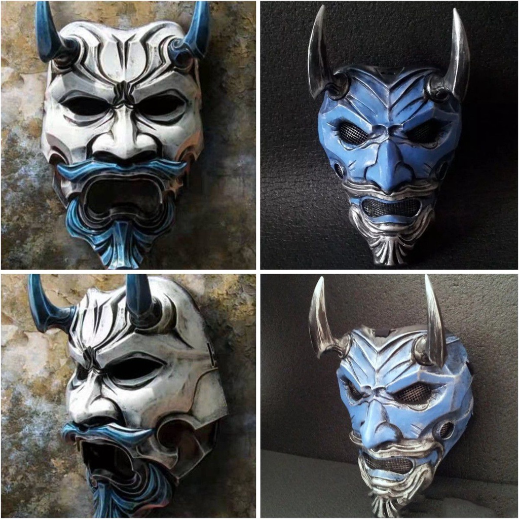 Mặt Nạ Cao Su Hóa Trang Quái Vật Samurai Kabuki Trong Phim Devil Hannya Oni Nhân Dịp Halloween Cho Người Lớn